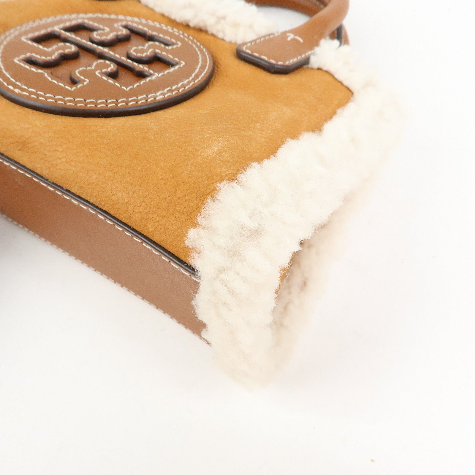 TORY BURCH Double T Ella Mouton Leather 2Way Hand Shoulder Bag