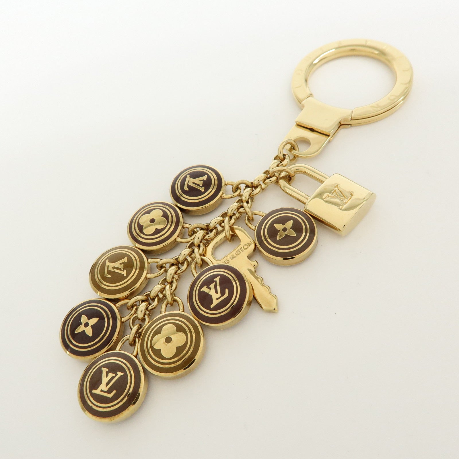Louis Vuitton Porte Cles Pastilles Bag Charm Gold Brown M65387