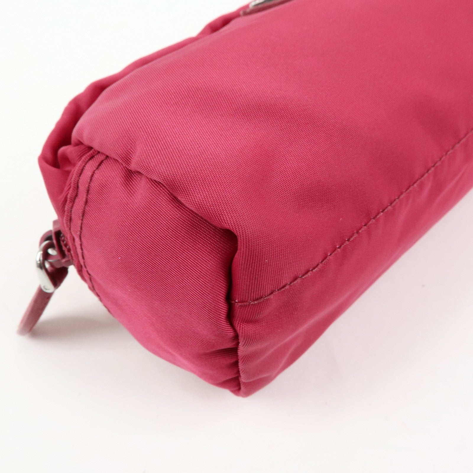 PRADA Triangle Logo Set of 3 Nylon Leather Pouch Pink Purple