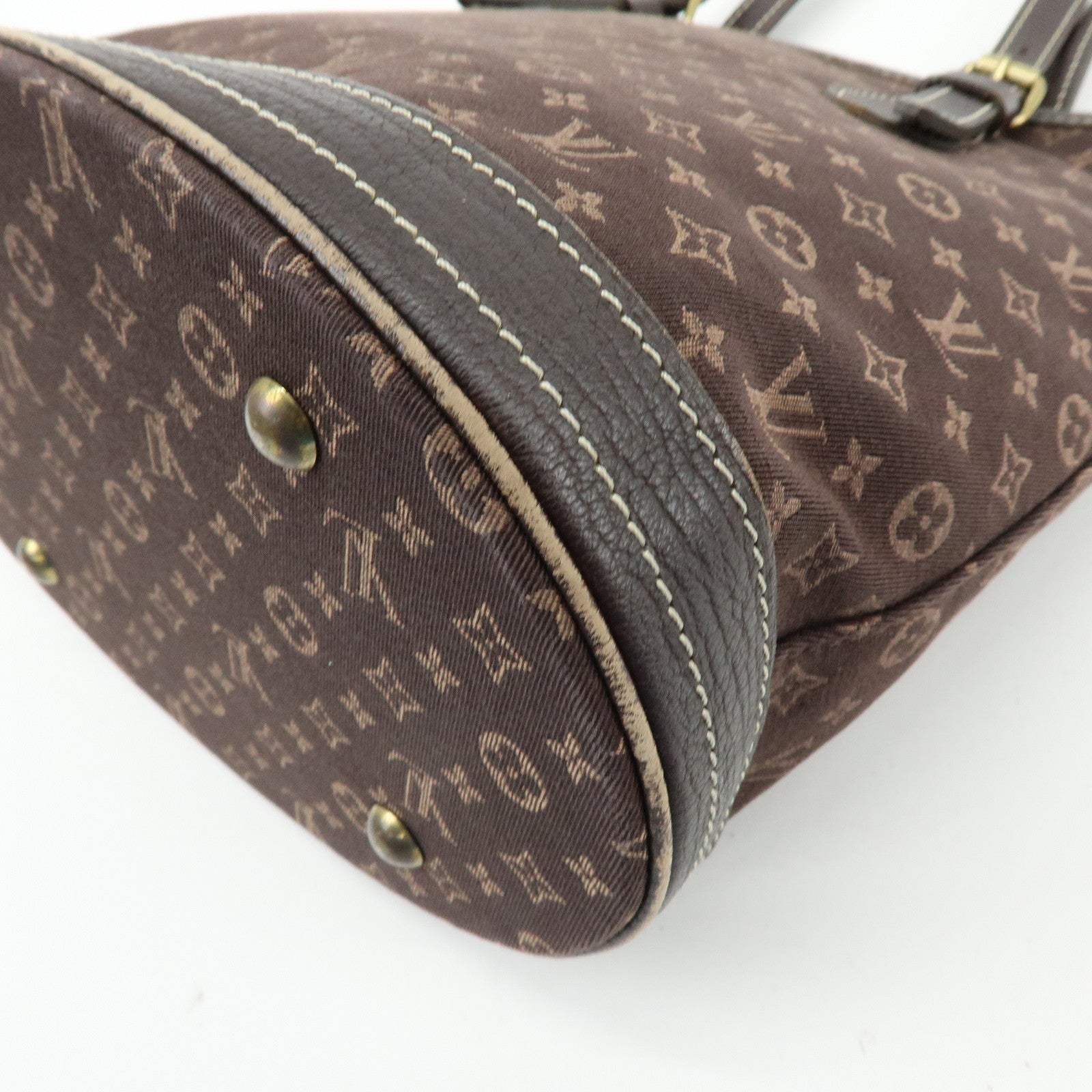 Louis Vuitton Monogram Mini Lin Bucket PM Tote Bag Ebene M95226