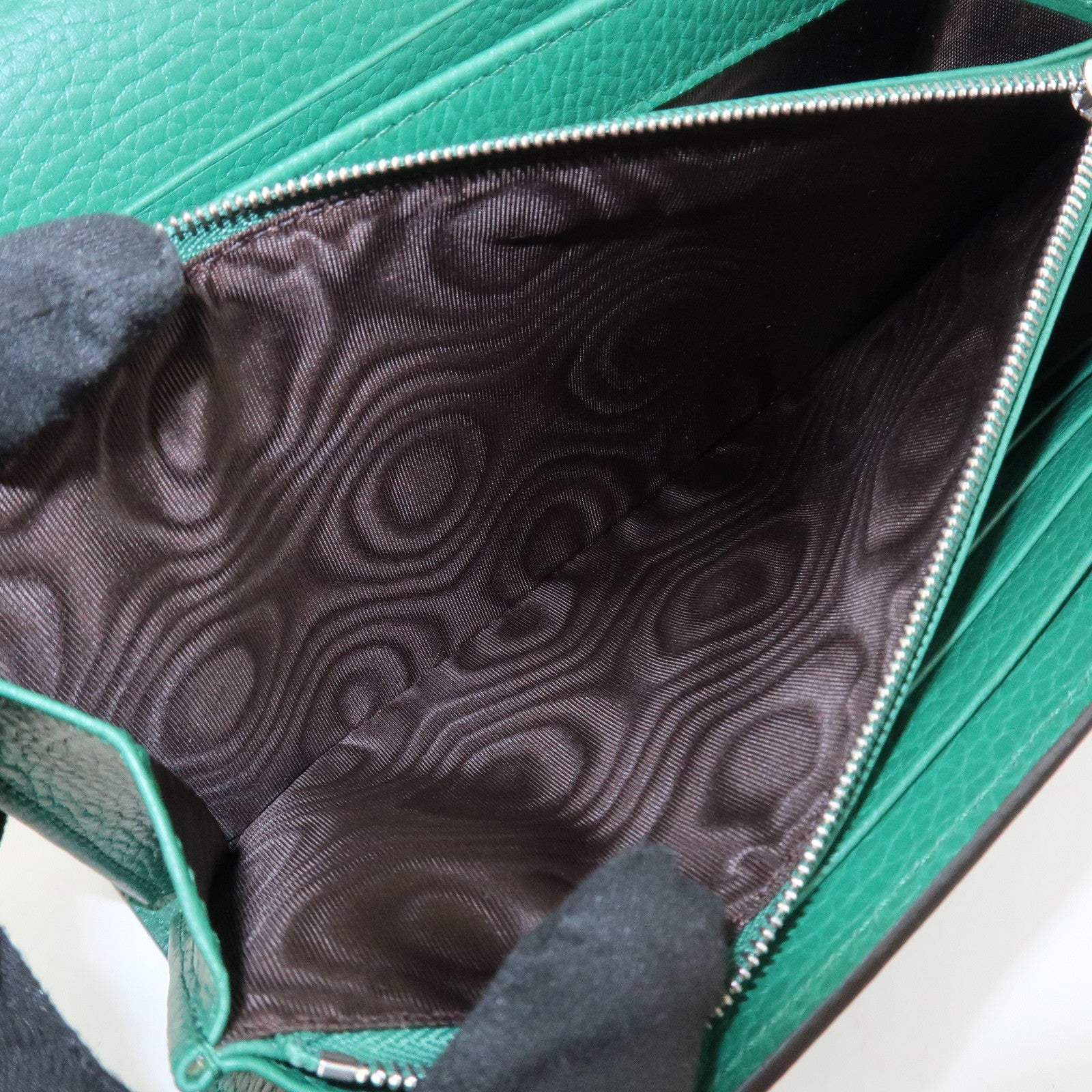 GUCCI Dionysus Leather Chain Wallet Shoulder Bag Green 401231