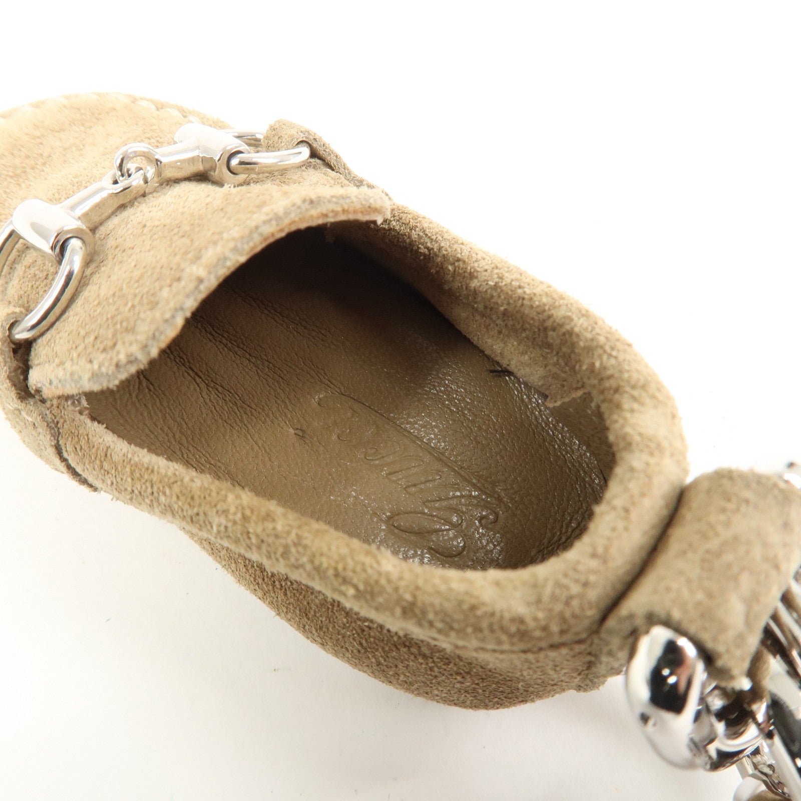 GUCCI Horsebit Loafer Motif Suede Bag Charm Key Charm Brown 203405