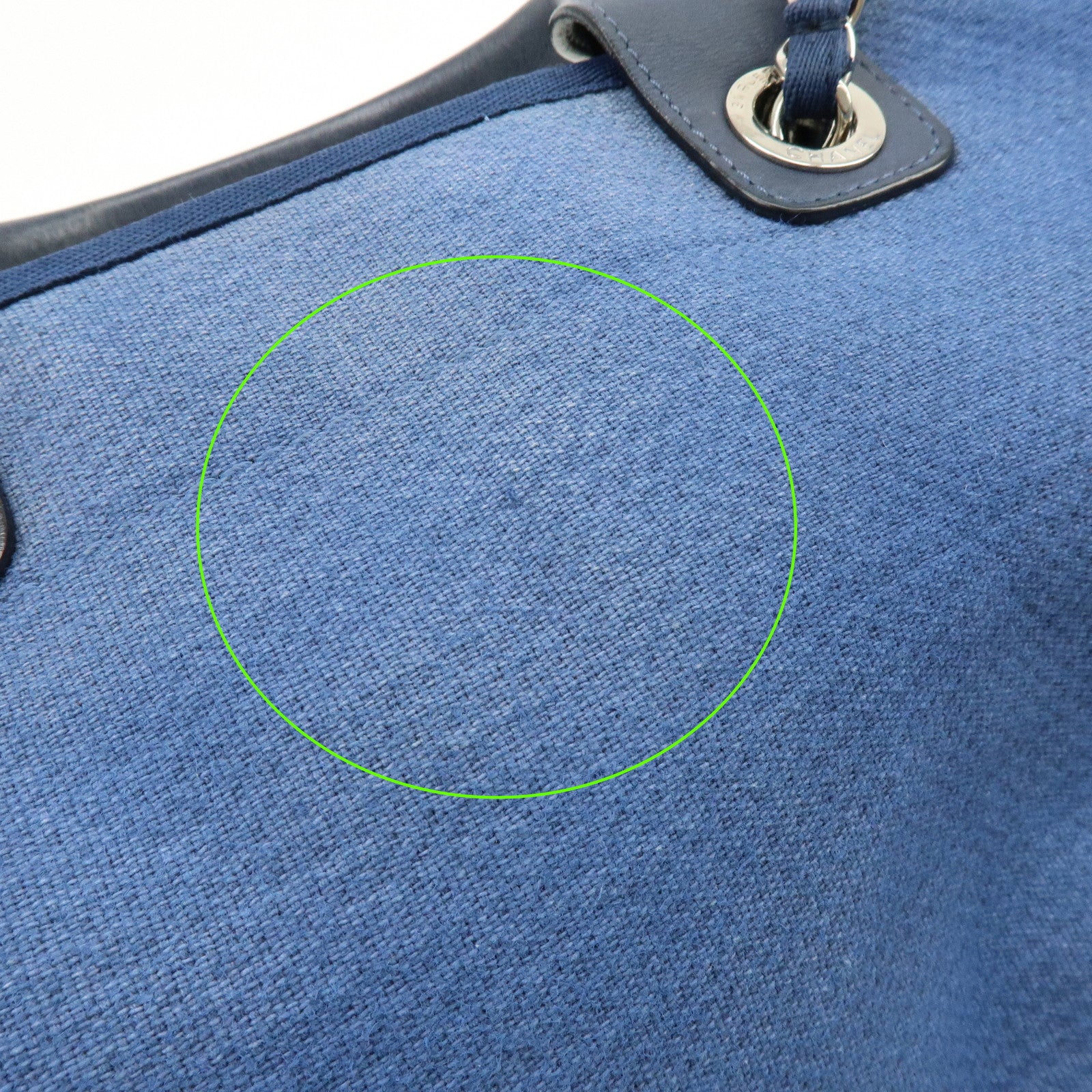 CHANEL Deauville GM Canvas Leather 2Way Tote Bag Blue A66941