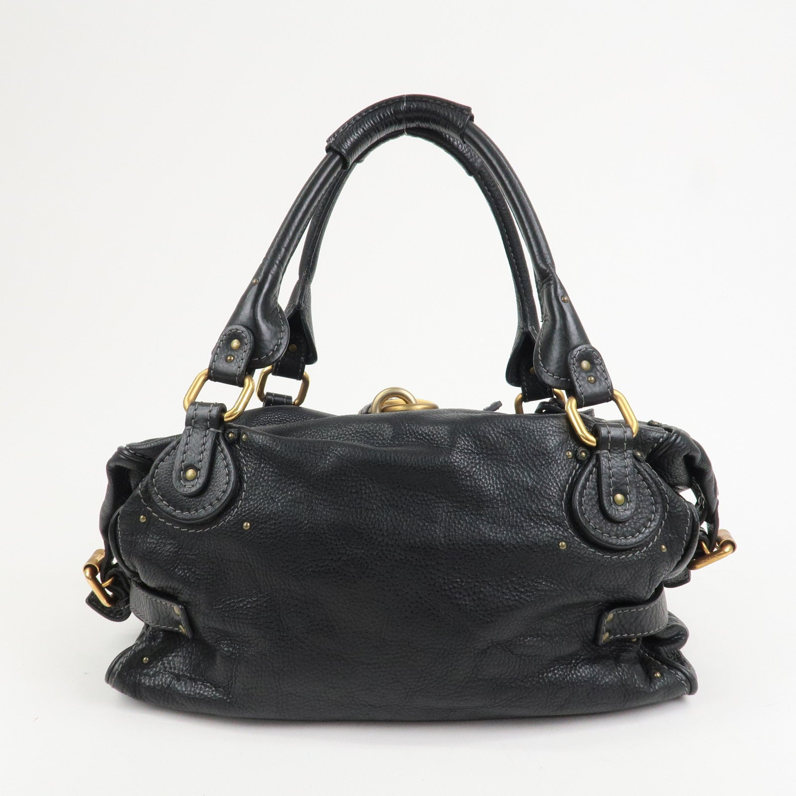 Chloe Paddington Leather Hand Bag Shoulder Bag Black