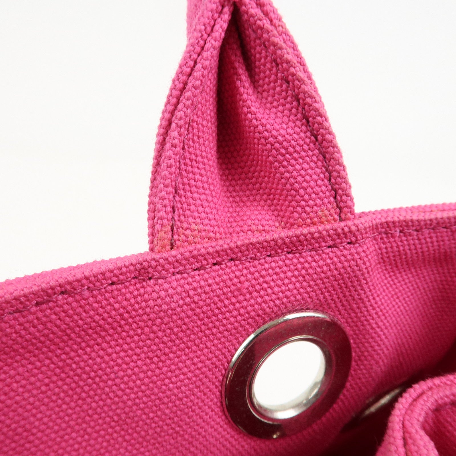 PRADA Grommet Canapa Mini Canvas 2Way Bag Hand Bag Pink 1BG439