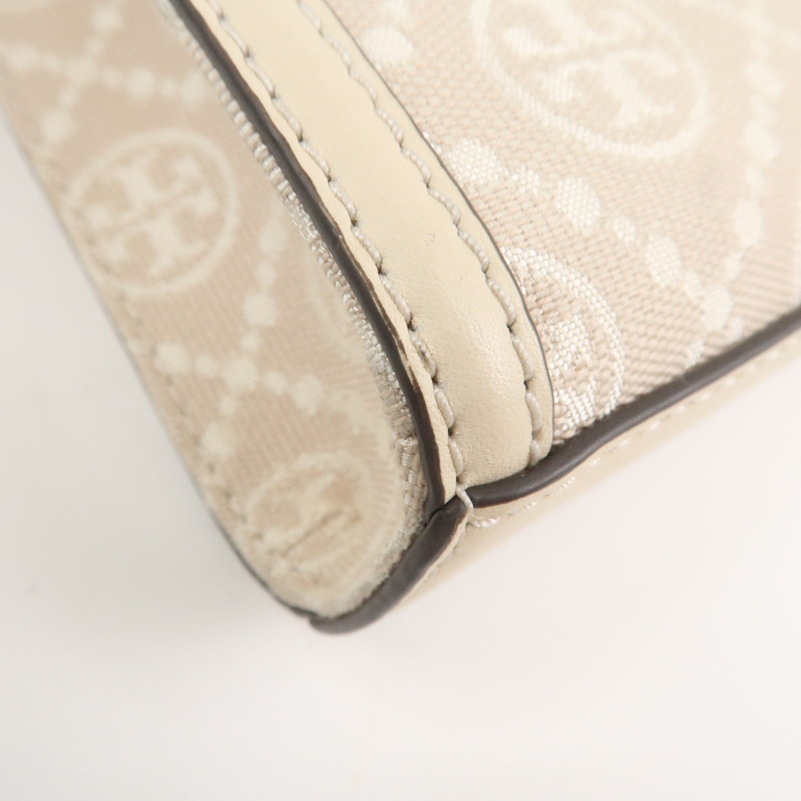 TORY BURCH Leather 2Way Shoulder Bag Hand Bag Beige 87146