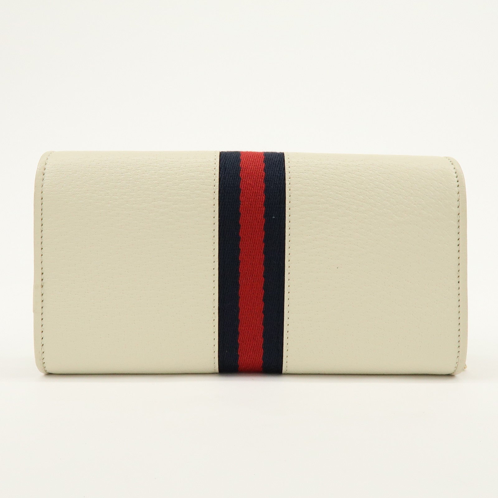 GUCCI Sherry GG Marmont Leather Chain Wallet Ivory 546592
