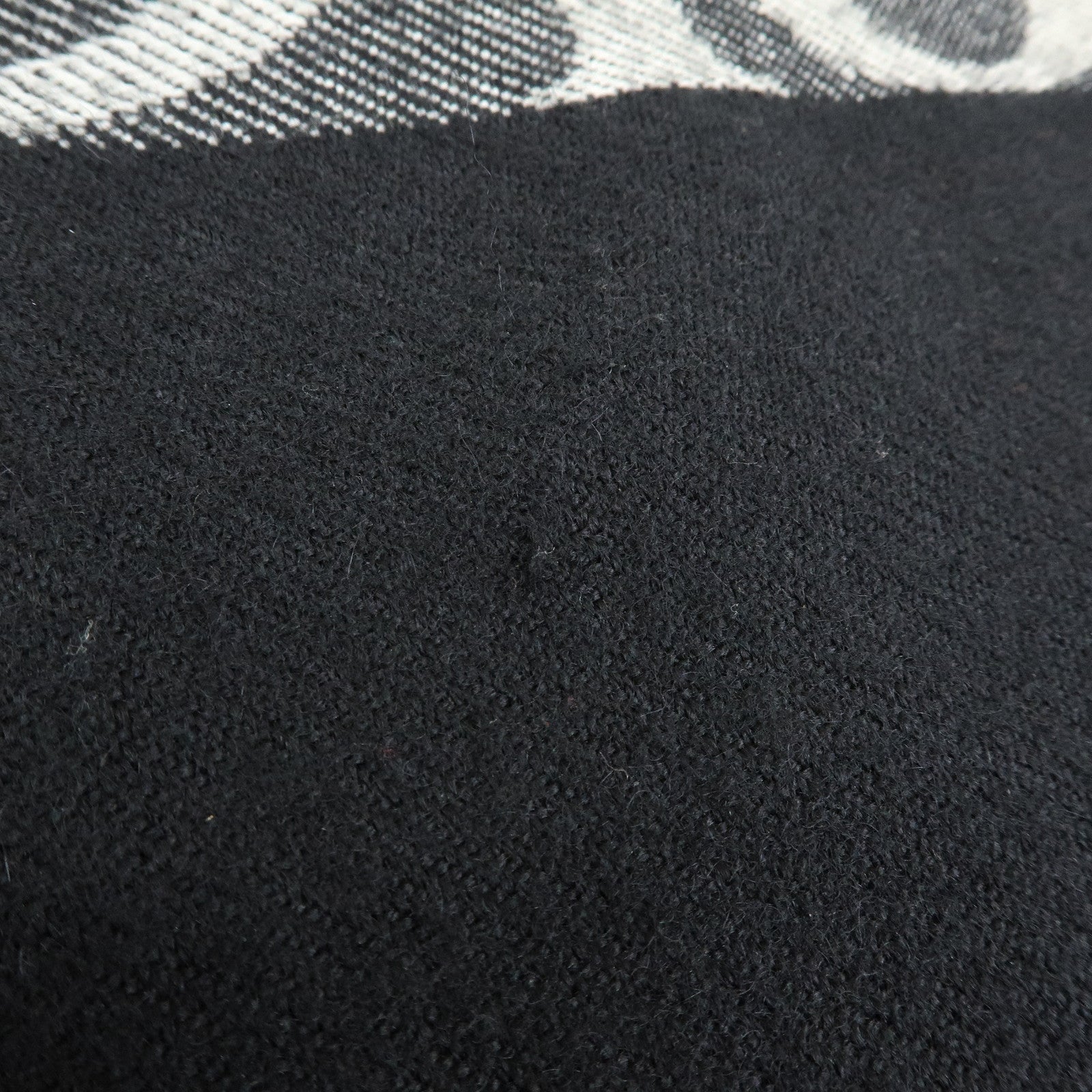 Christian Dior Logo Wool Acrylic Scarf Black Ivory