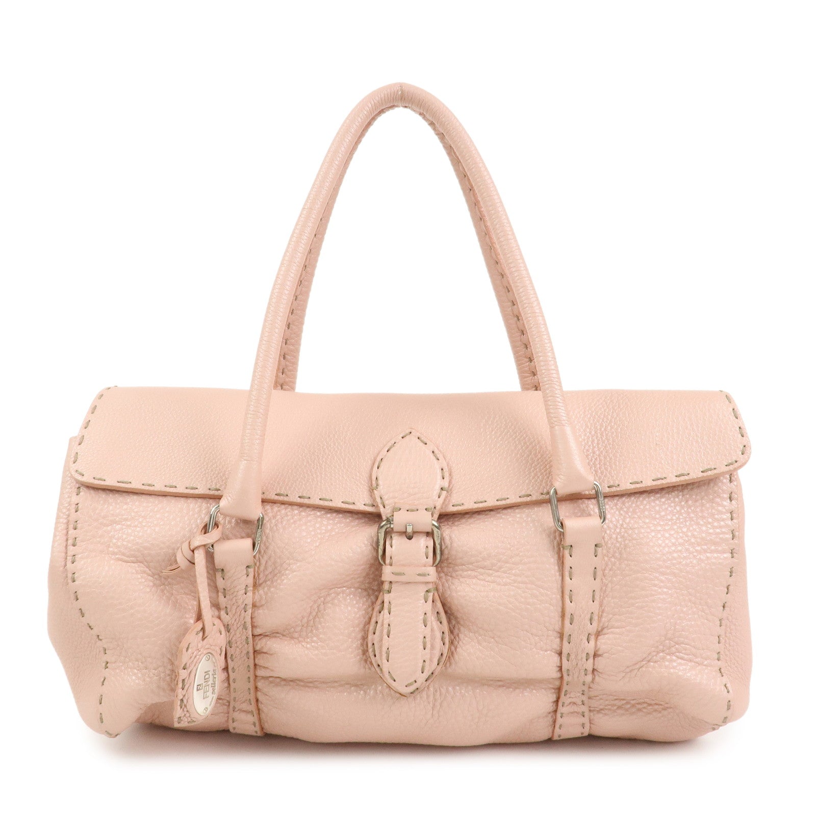 FENDI Seleria Linda Leather Shoulder Bag Hand Bag Pink 8BR442