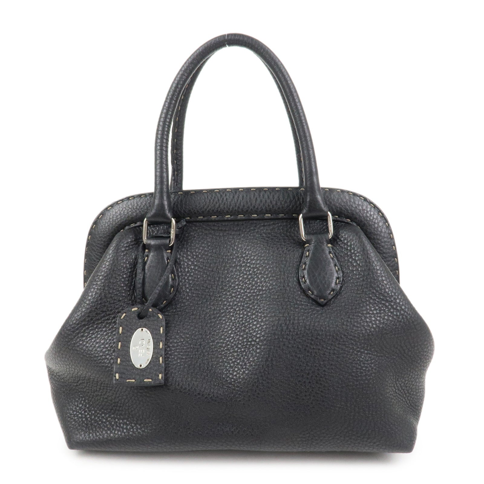 FENDI Seleria Doctor's Bag Hand Bag Black 8BN075