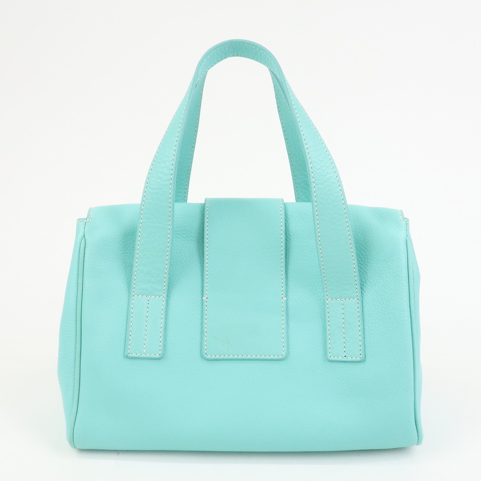 Tiffany & Co Manhattan Leather Hand Bag Tiffany Light Blue