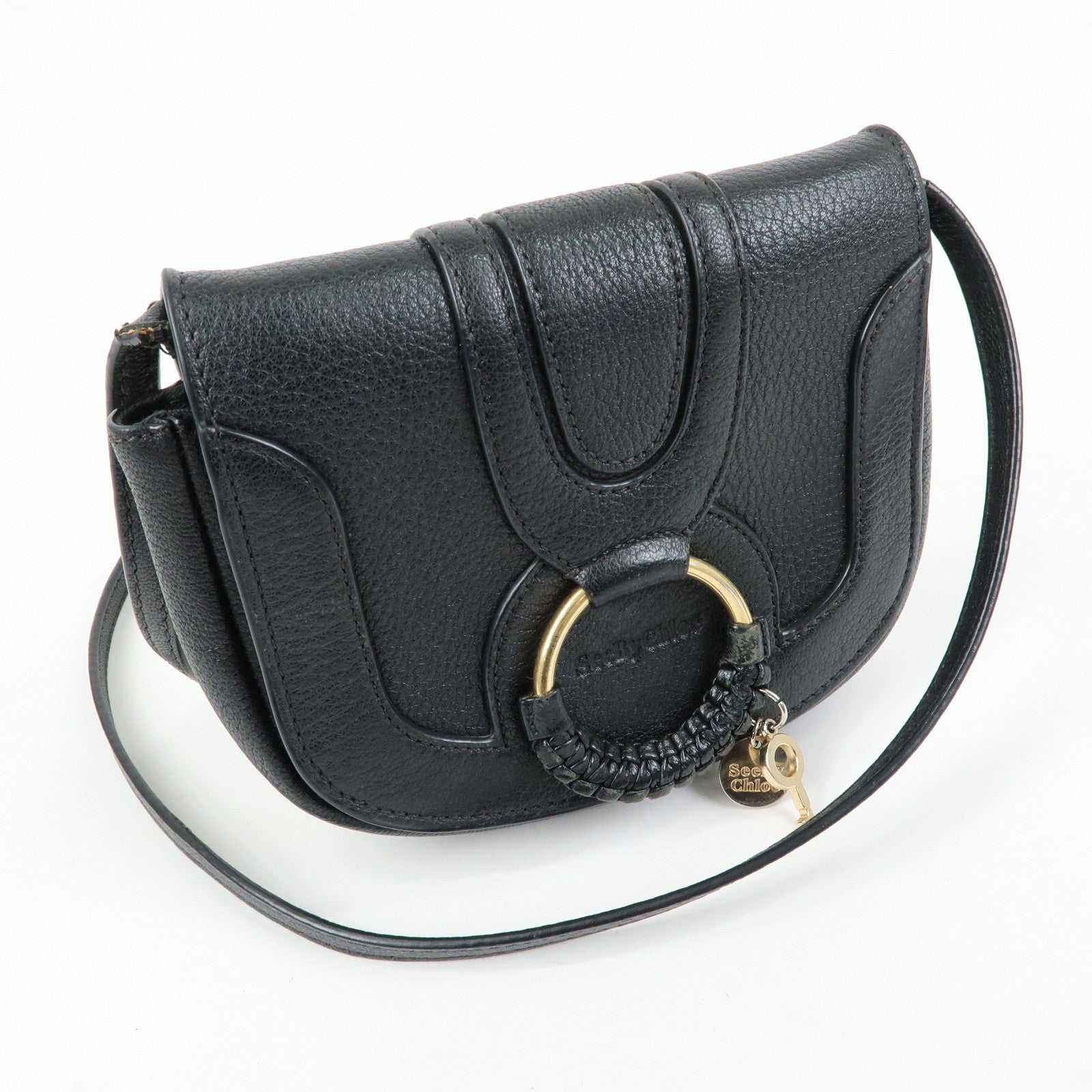 Chloe See By Chloe Hana Leather Shoulder Crossbody Bag Black