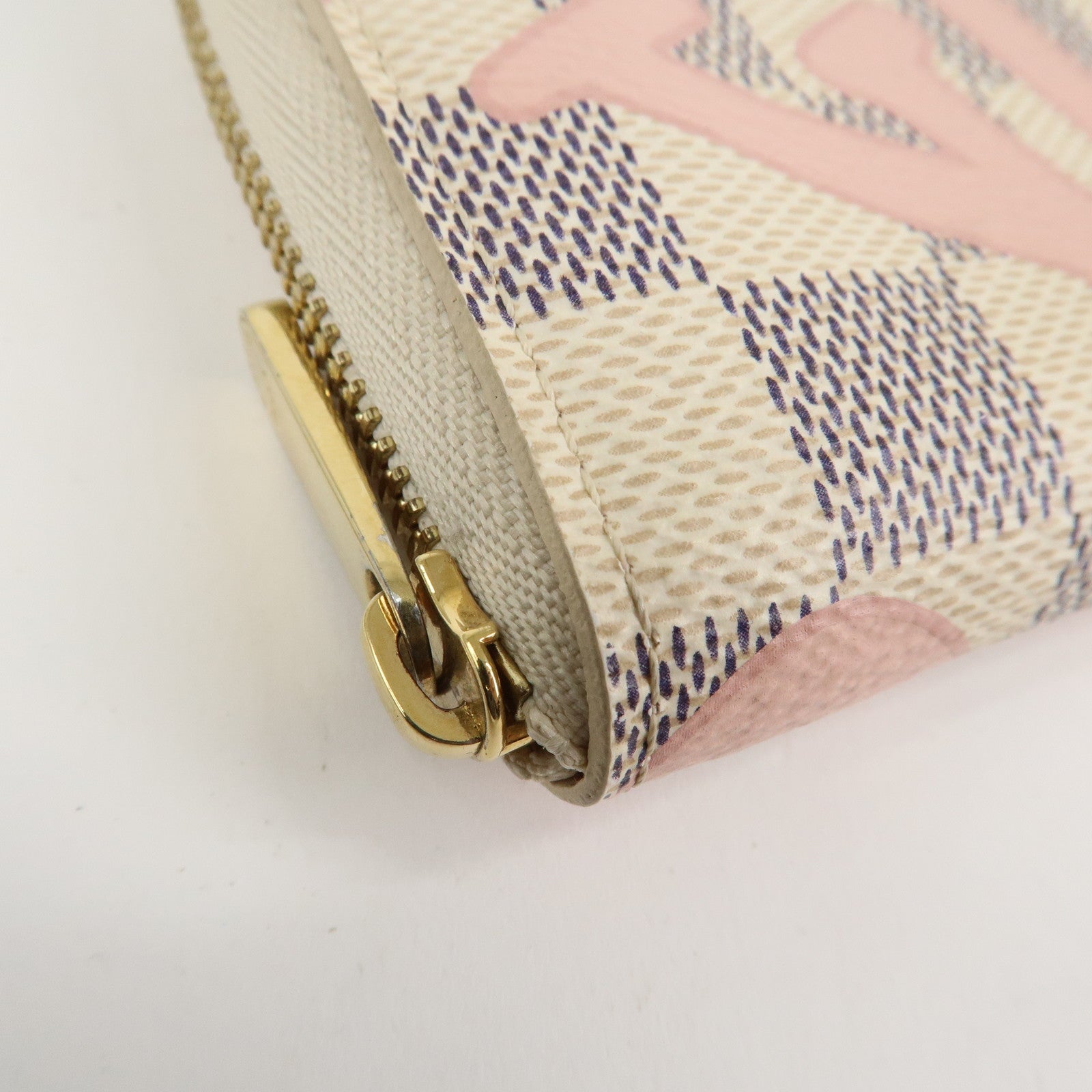 Louis Vuitton Damier Azur Tahiti Zippy Coin Purse Wallet N60098 Used