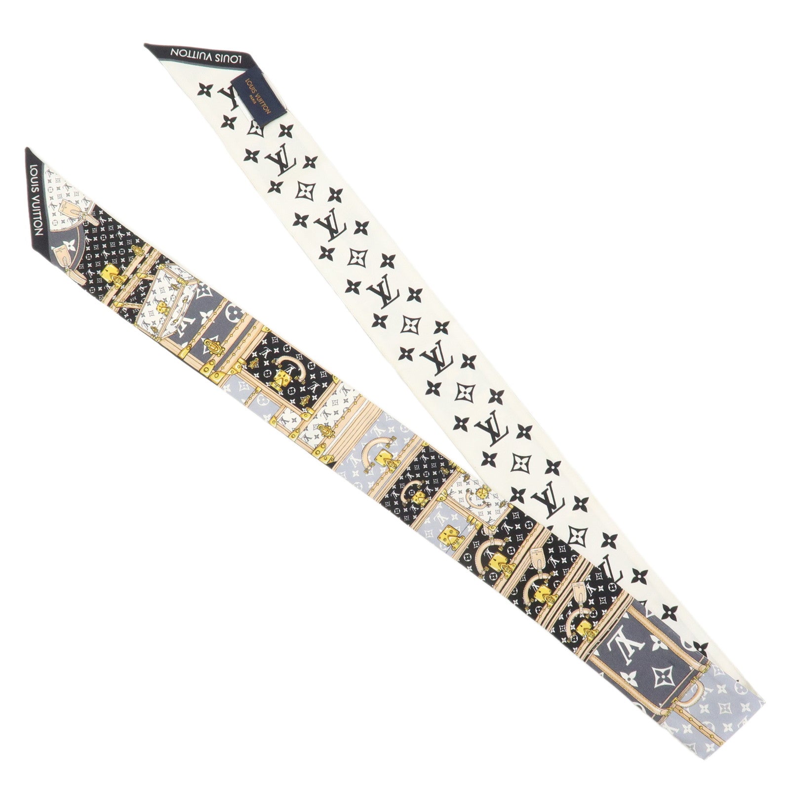 Louis Vuitton Bandeau BB Let's Go Silk 100% Scarf Black M76442