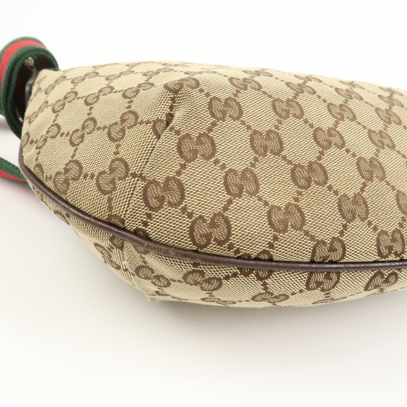 GUCCI Sherry GG Canvas Leather Shoulder Bag Beige Brown 181092