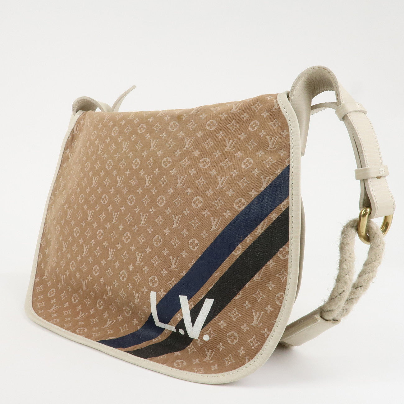 Louis Vuitton Monogram Mini Initial Aman Camel White M40020 Used