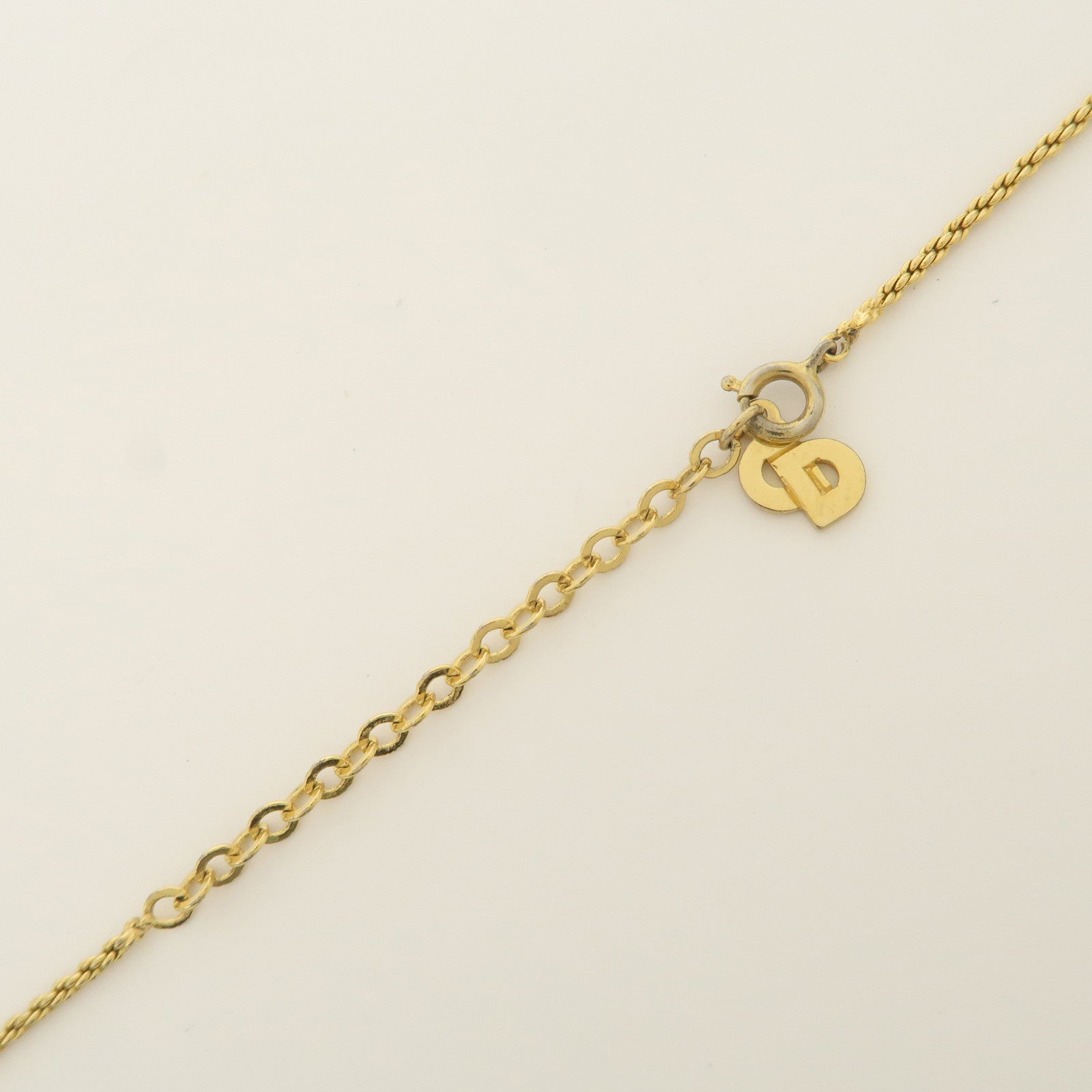 Christian Dior CD Logo Metal Necklace Choker Gold