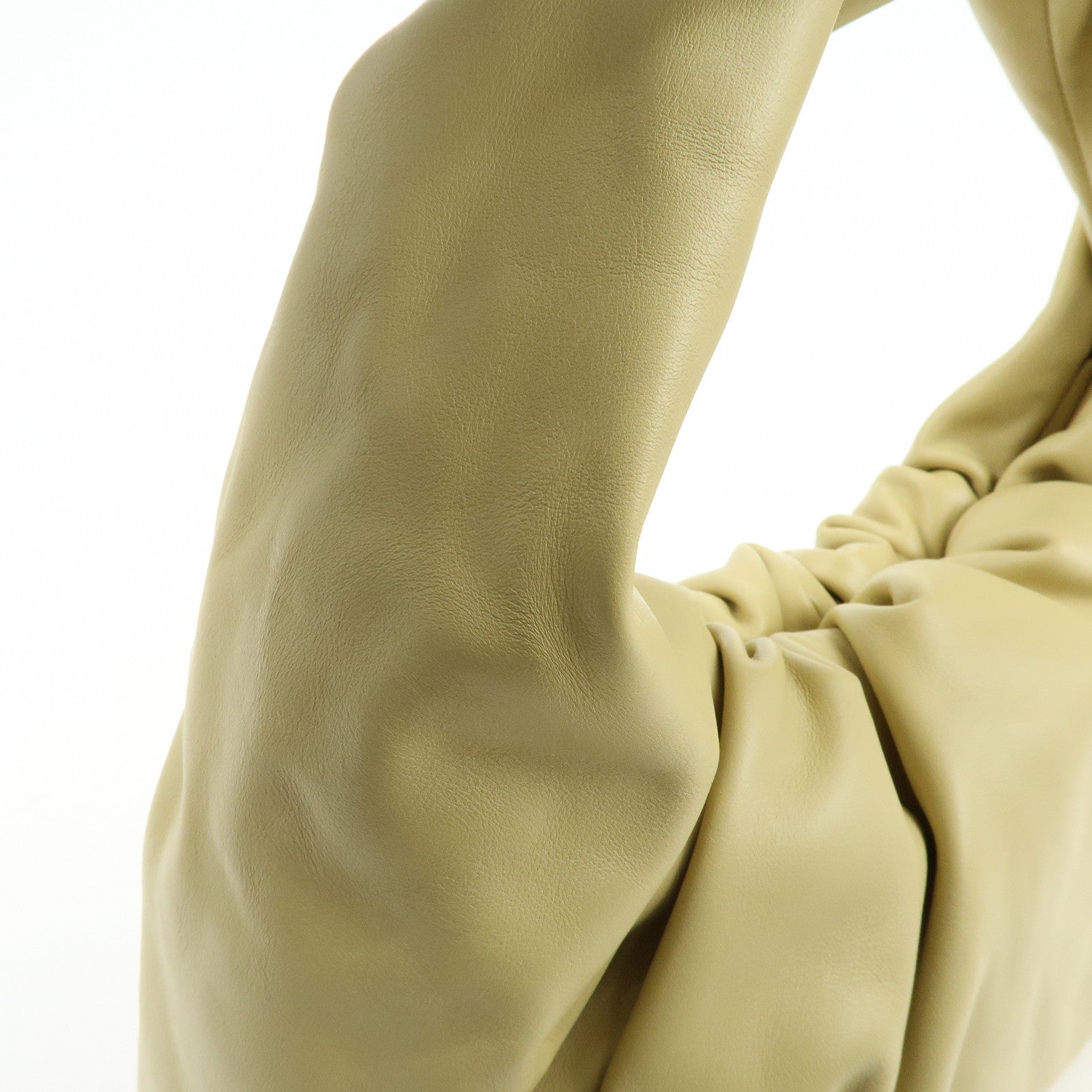 BOTTEGA VENETA The Shoulder Pouch Leather Shoulder Bag Yellow Beige