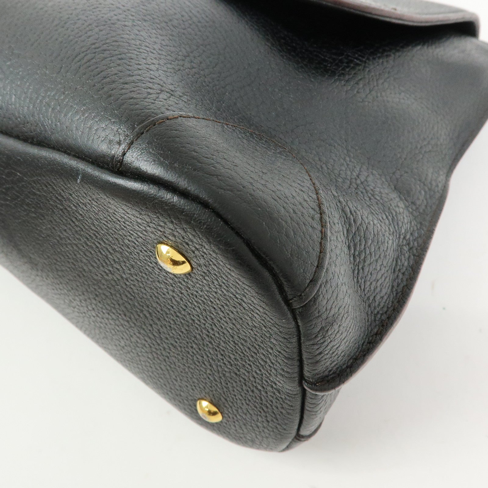 MCM Leather 2Way Bag Hand Bag Shoulder Bag Crossbody Bag Black