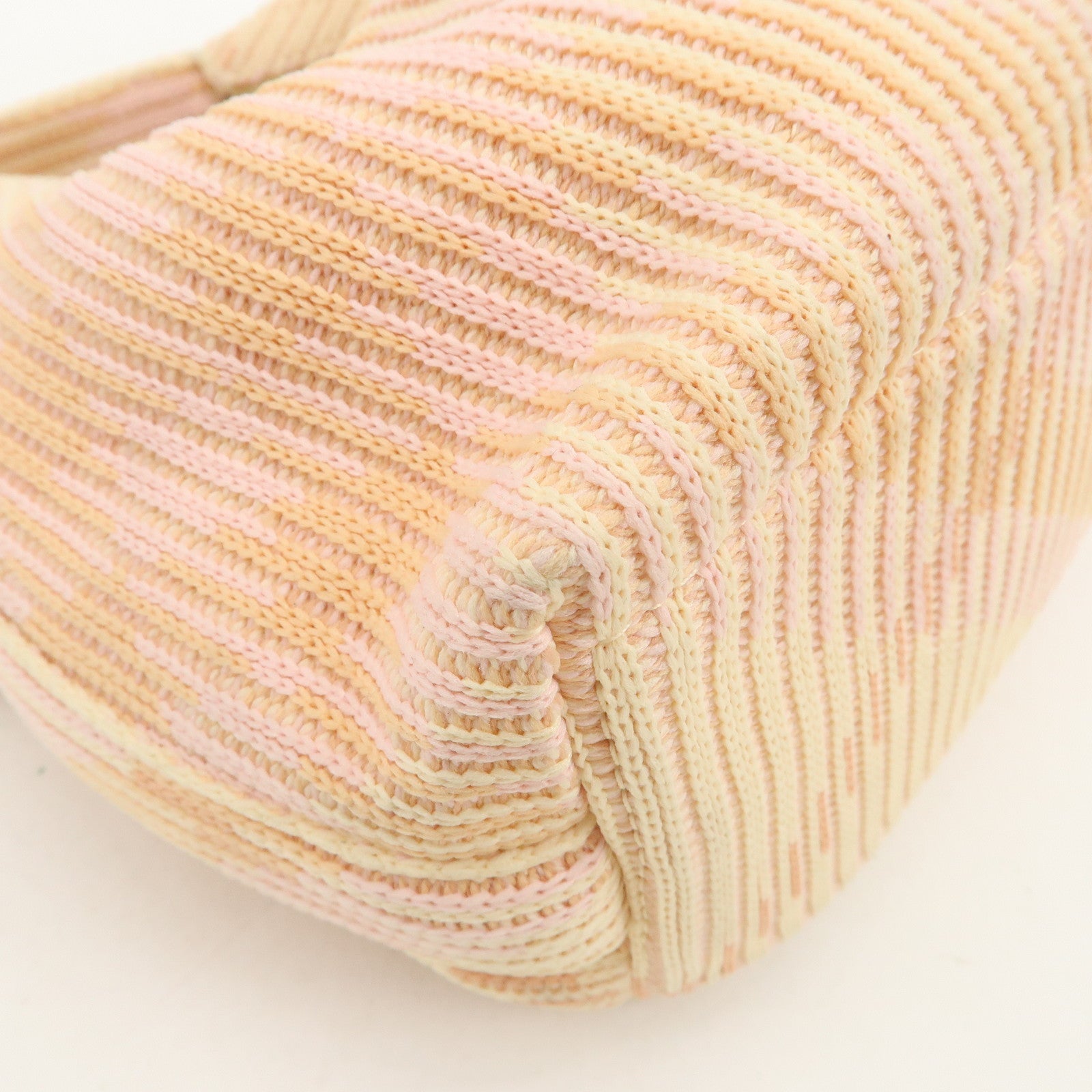 BURBERRY Cotton Mini Peg Duffle Hand Bag Beige Pink Yellow Used