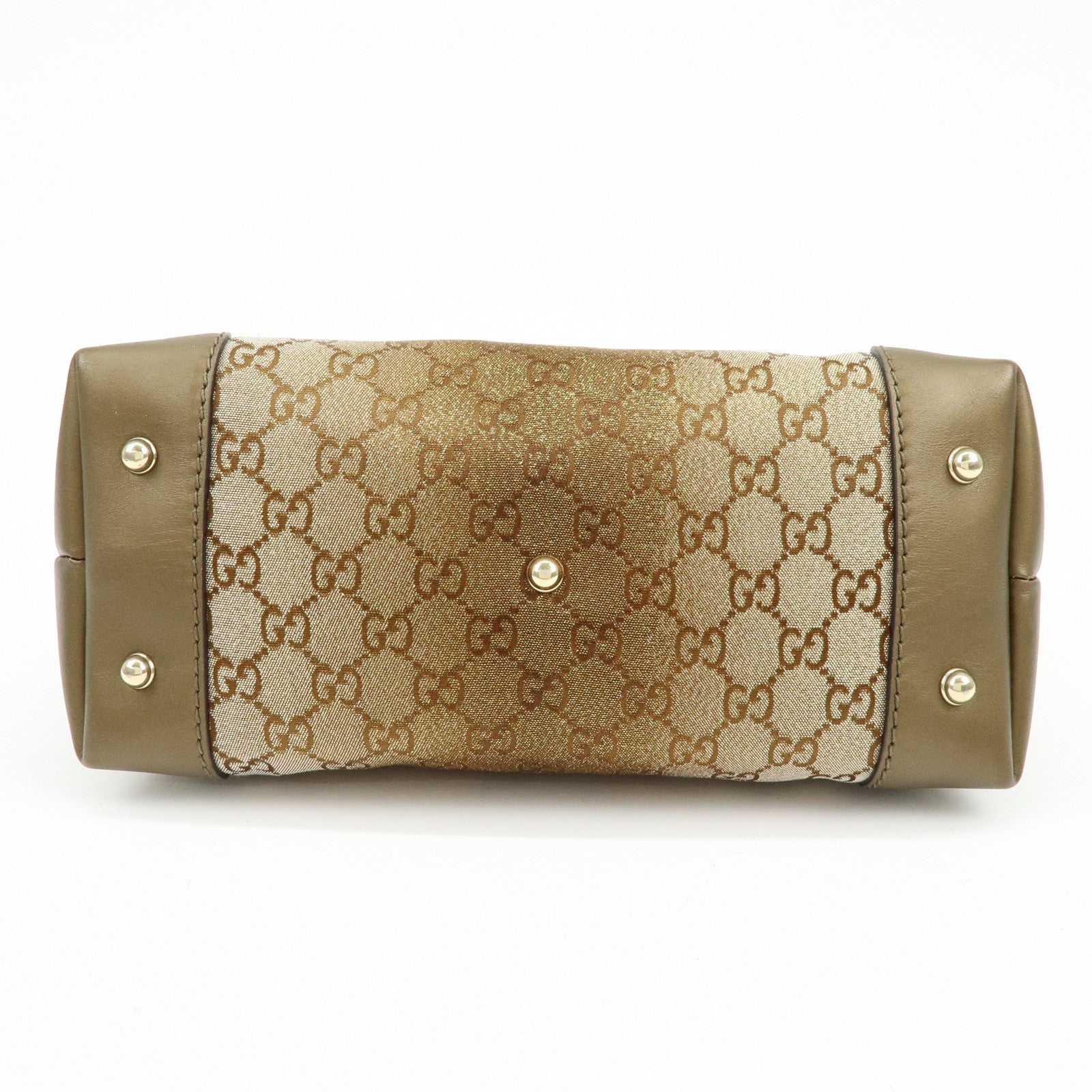 GUCCI Bamboo Lovely Heart Horsebit Shoulder Bag Beige Khaki 269959