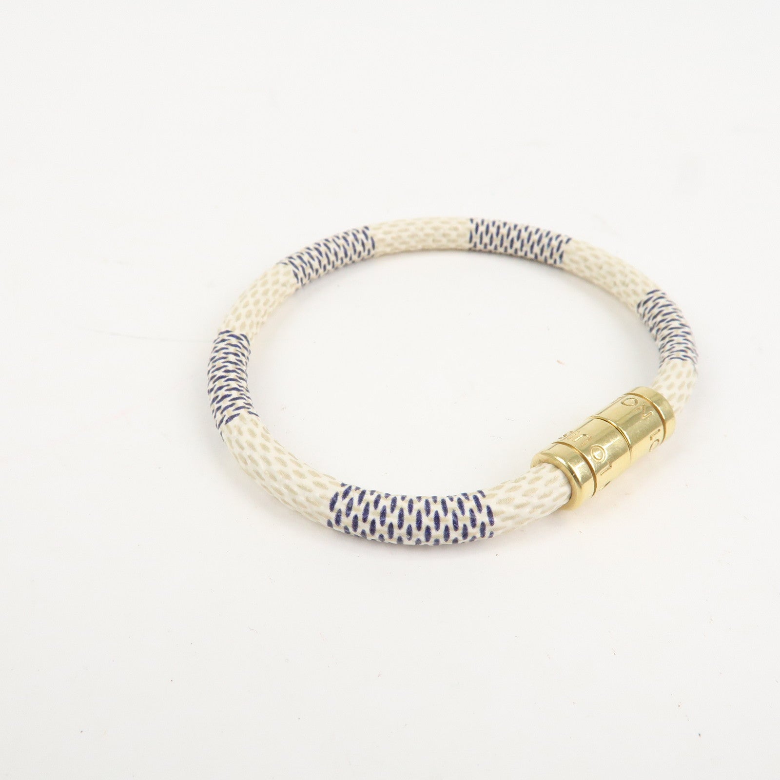 Louis Vuitton Damier Azur Canvas Bracelet Keep It Ivory M6607E Used