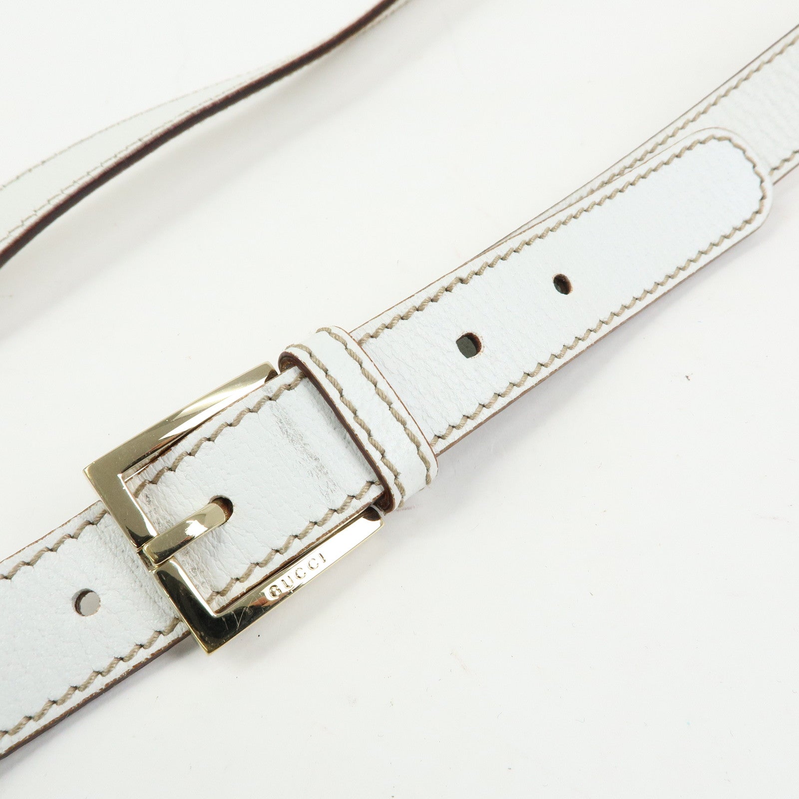 GUCCI Sherry GG Supreme PVC Leather Shoulder Bag Ivory 153244