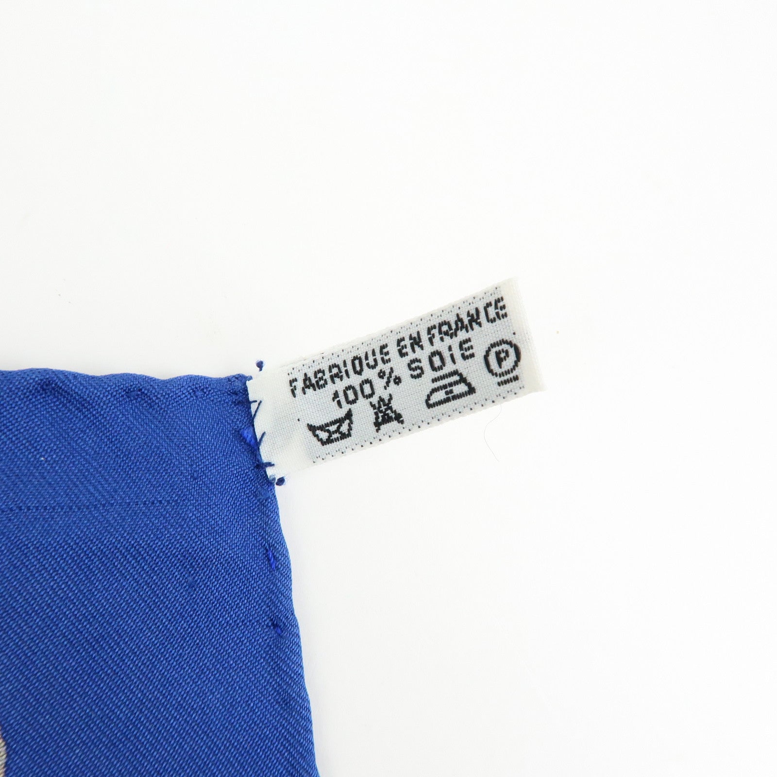 HERMES Carre 90 Silk 100% LVDOVICVS MAGNVS Scarf Blue Gold