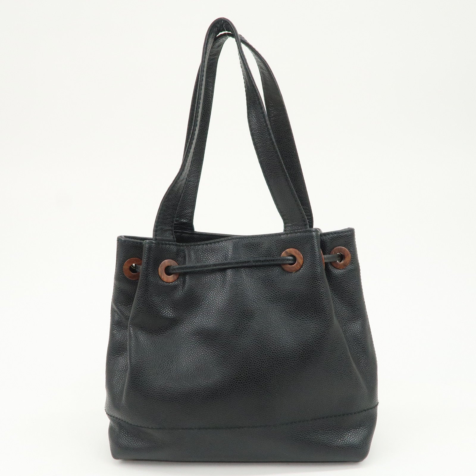 CHANEL COCO Mark Caviarskin Shoulder Bag Tote Bag Black