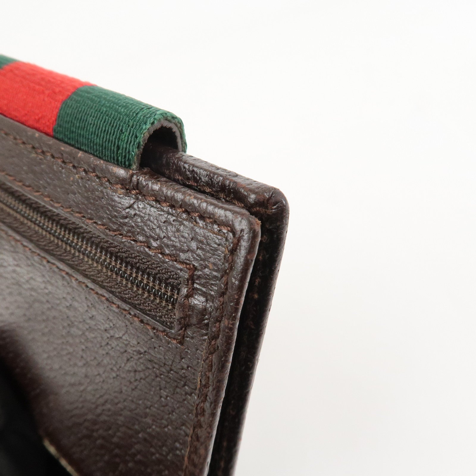 GUCCI Sherry GG Canvas Leather Bifold Compact Wallet Beige 181670