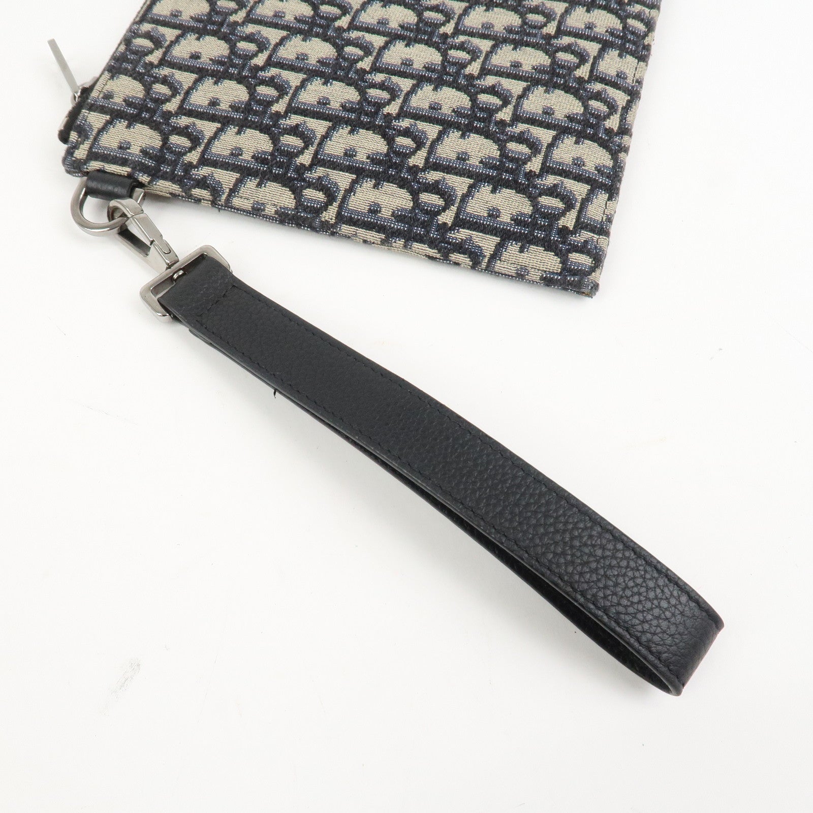 Christian Dior Oblique Canvas Clutch Bag Pouch Navy