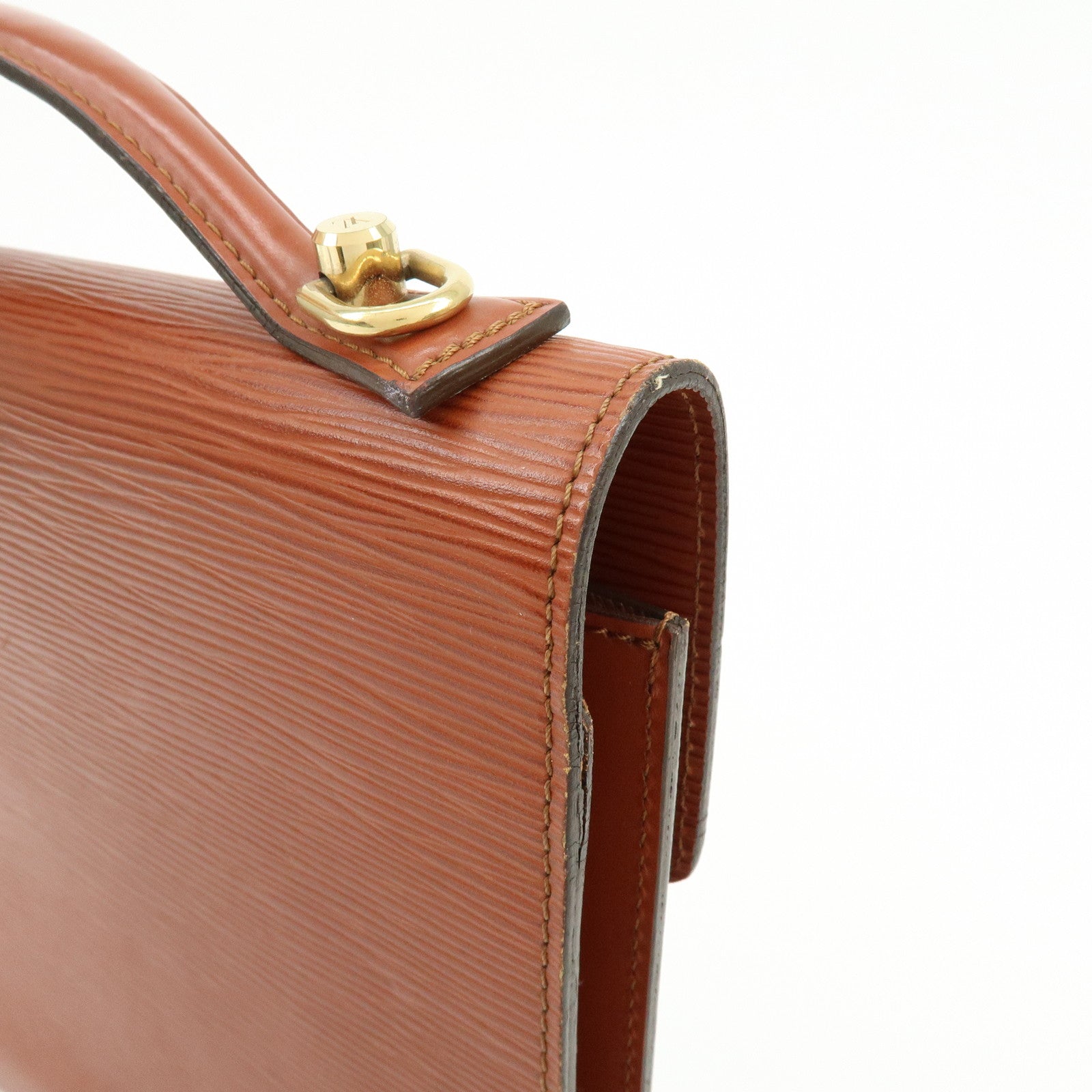Louis Vuitton Epi Monceau 2way Bag Hand Bag Kenya Brown M52123