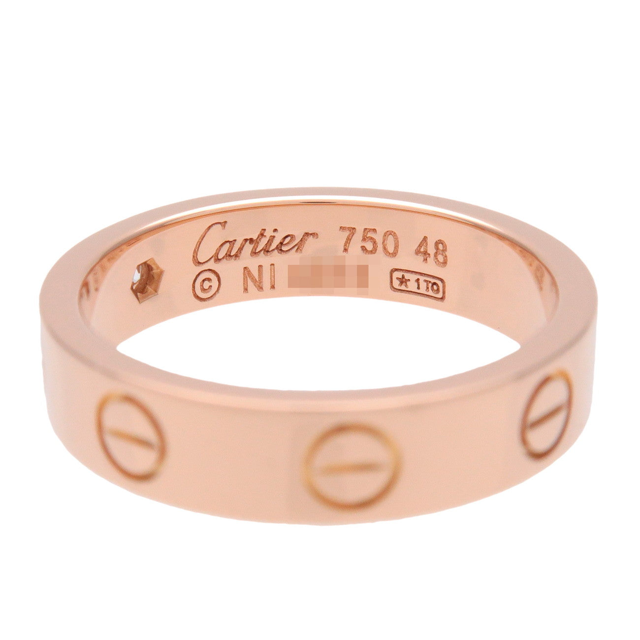 Cartier Mini Love 1P Diamond Ring K18 750PG #48 US4.5 B4050748