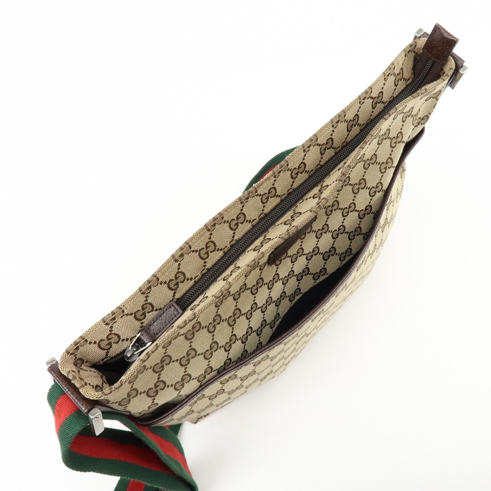 GUCCI Sherry GG Canvas Leather Shoulder Bag Beige Brown 189751