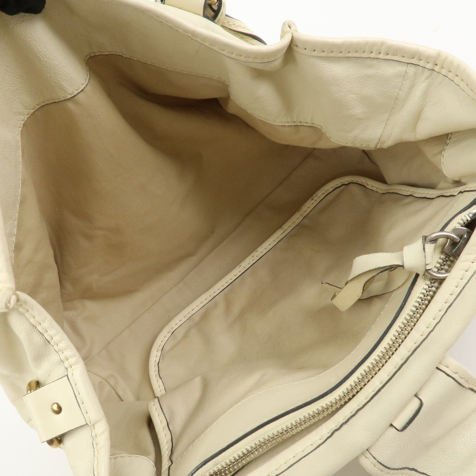 Chloe Kerala Leather Shoulder Bag Hand Bag Ivory Brown