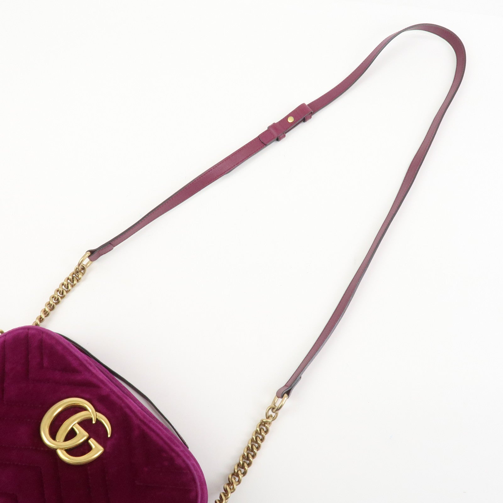 GUCCI GG Marmont Velvet Leather Shoulder Bag Crossbody Bag 447632
