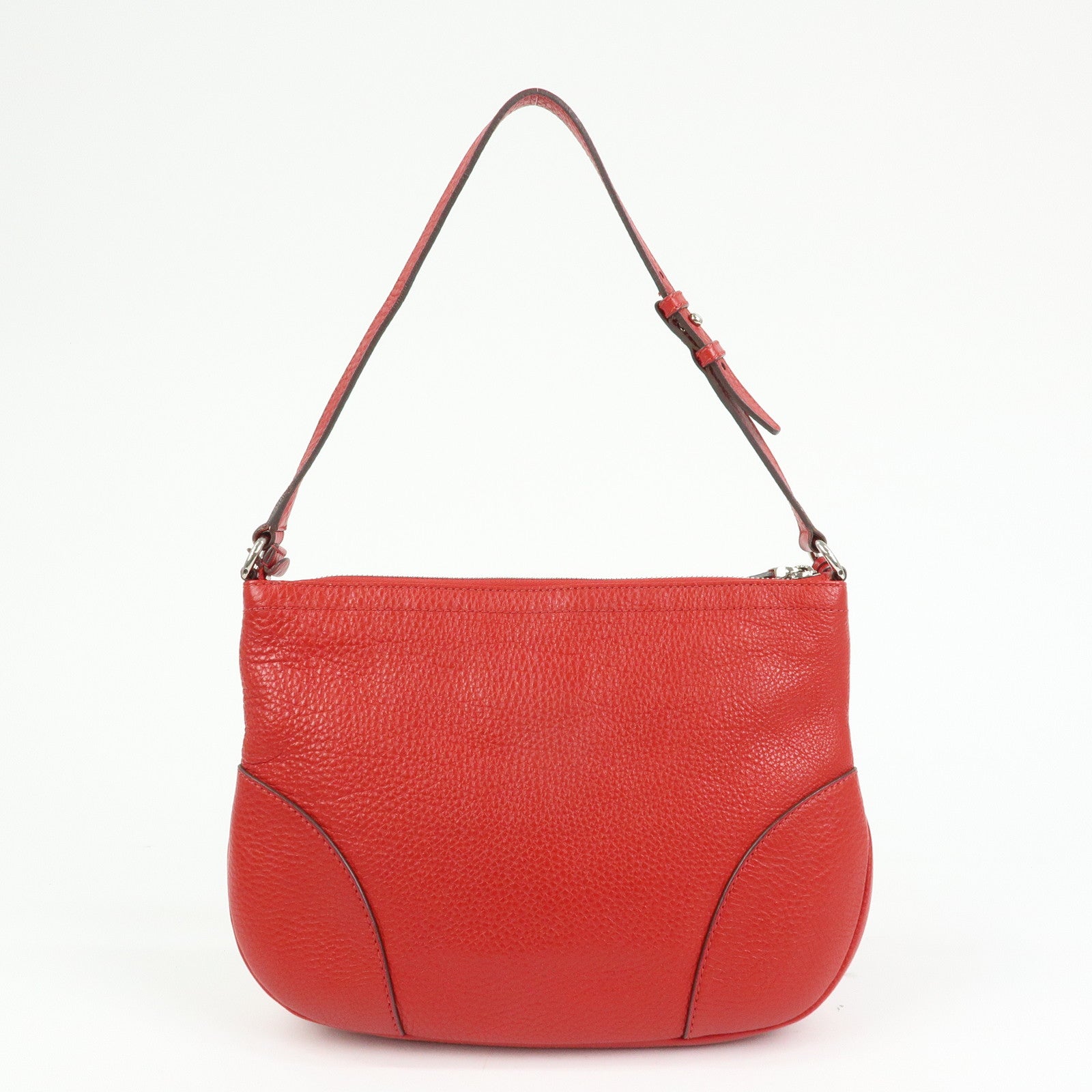 Ferragamo Gancini Leather Shoulder Bag Hand Bag Red