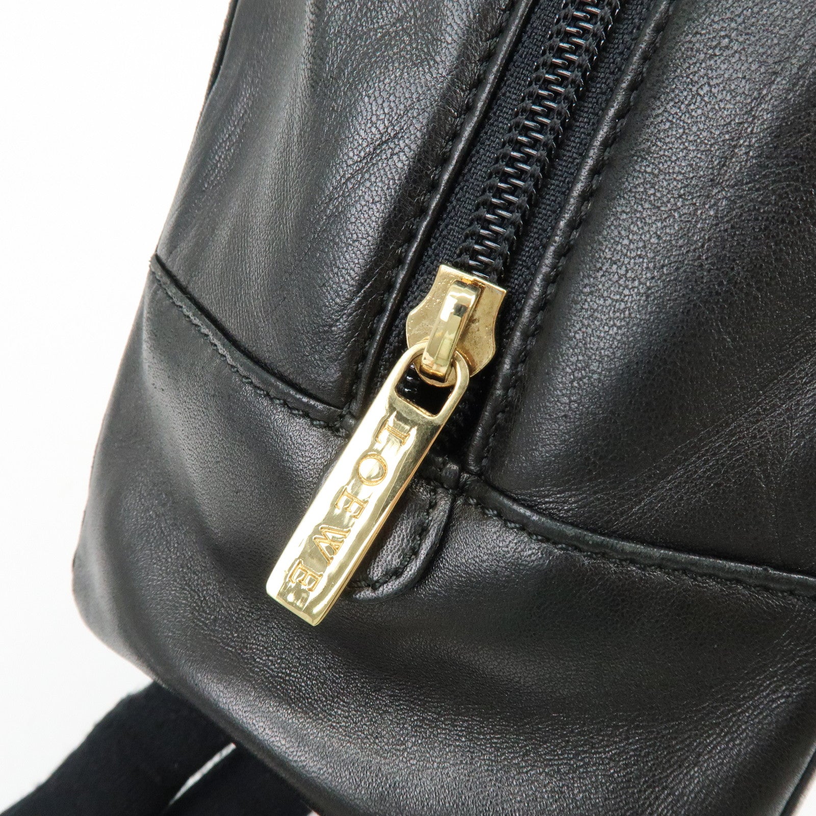 LOEWE Anagram Nappa Leather Hand Bag Tote Bag Black