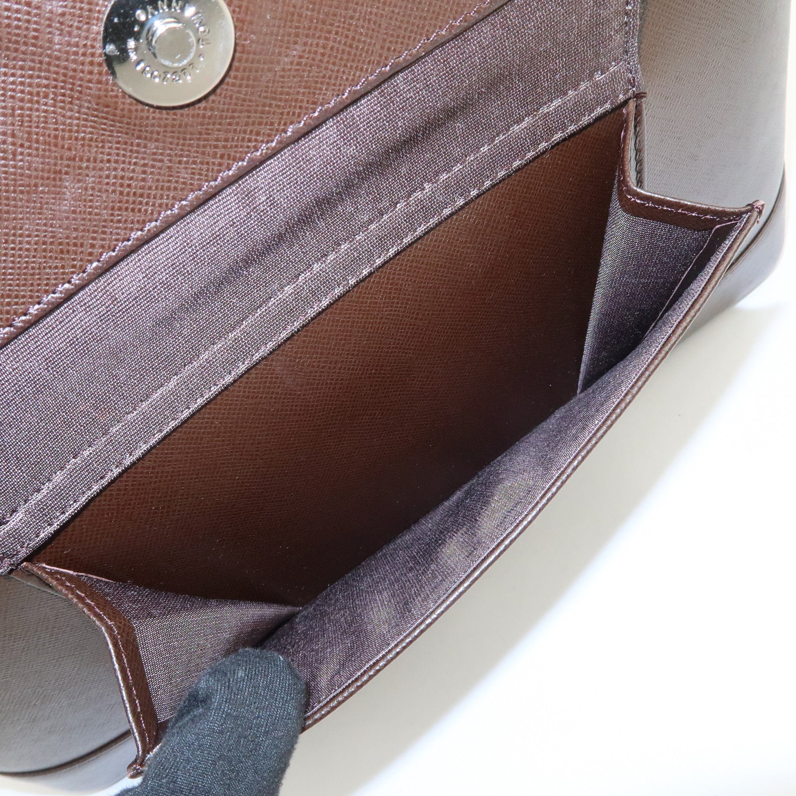 BURBERRY Logo Leather Hand Bag Brown