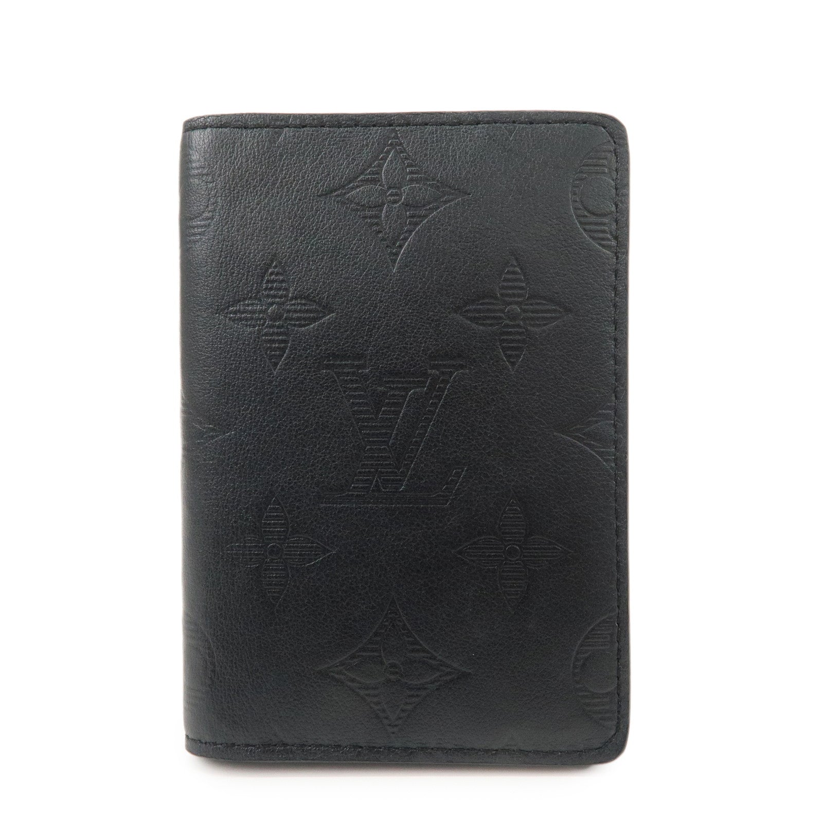Louis Vuitton Monogram Shadow Leather Card Case Organizer Noir M62899