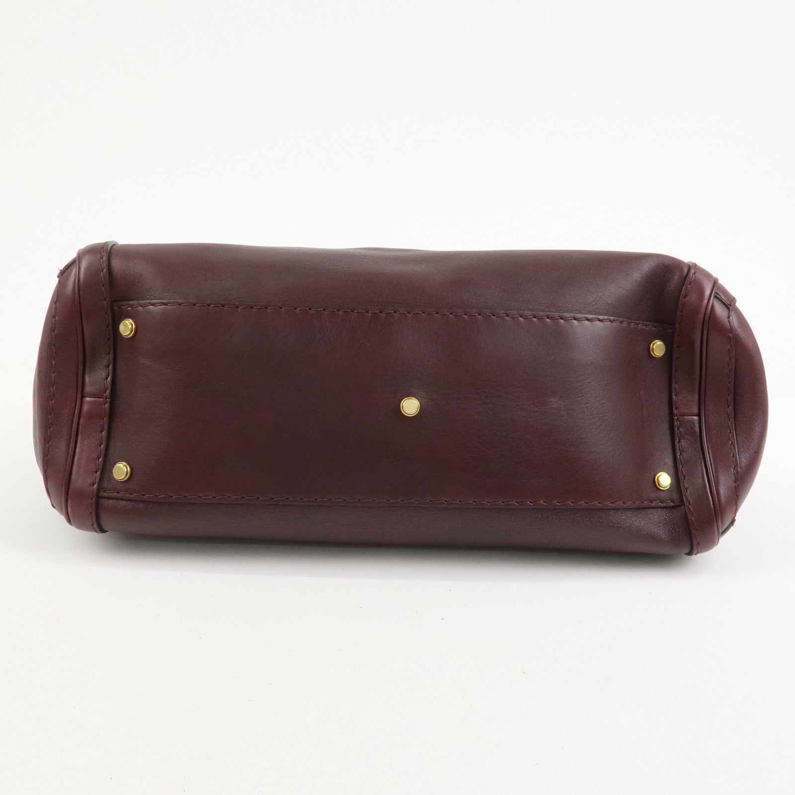 GUCCI GG Running Leather Tote Bag Hand Bag Wine Red 247183