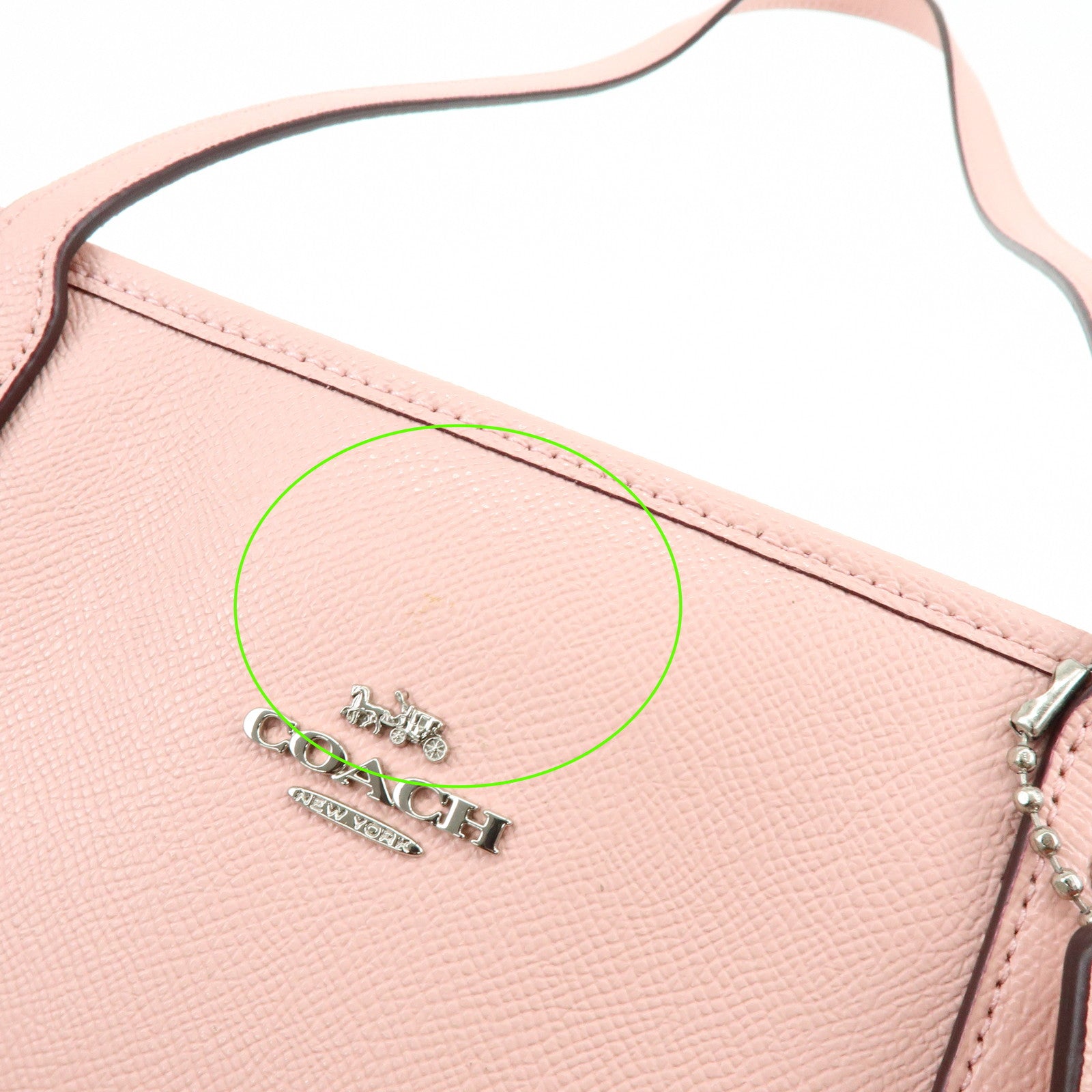 COACH Leather Tote Bag Shoulder Bag Pink F58846