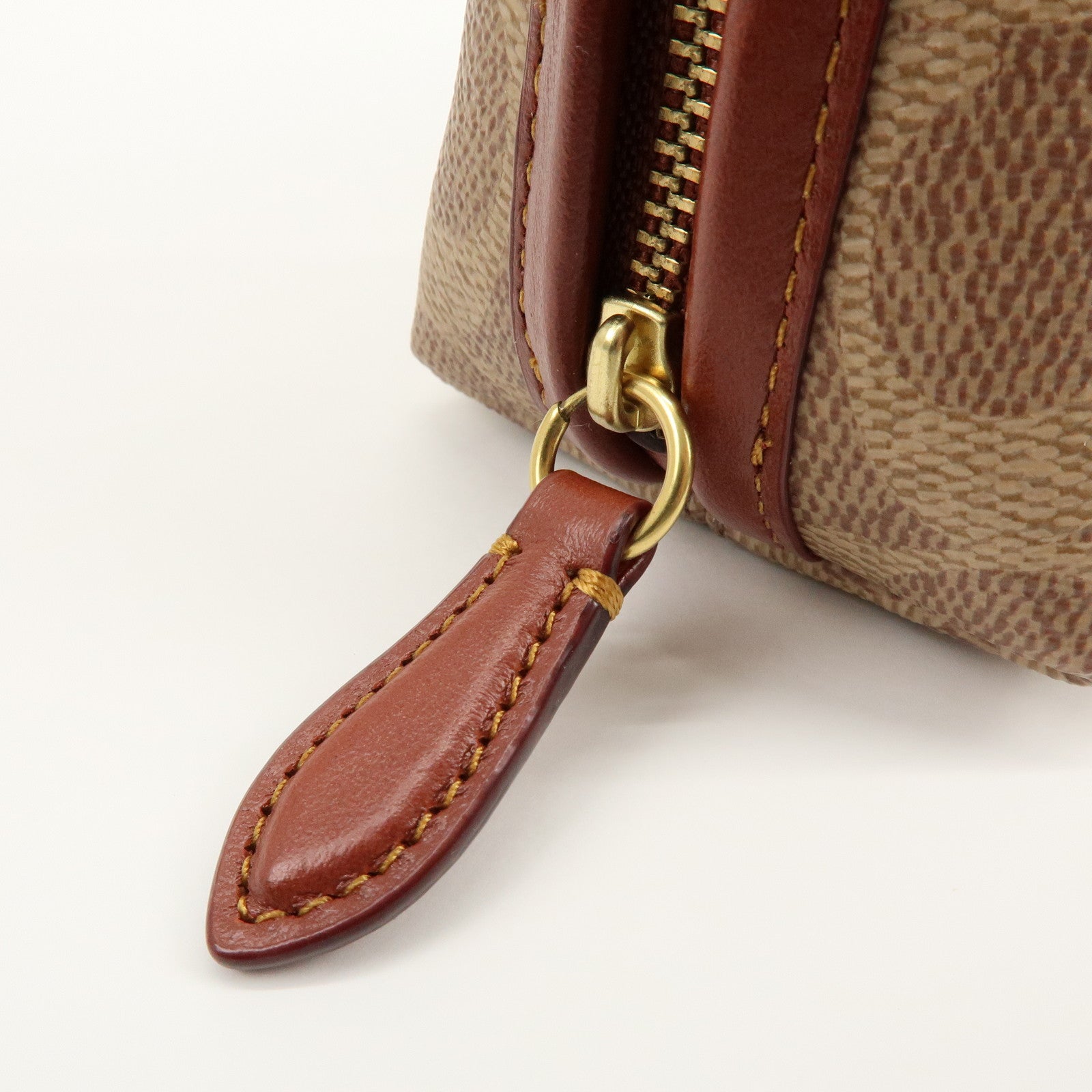 Coach Signature PVC Pouch Cosmetic Pouch Brown