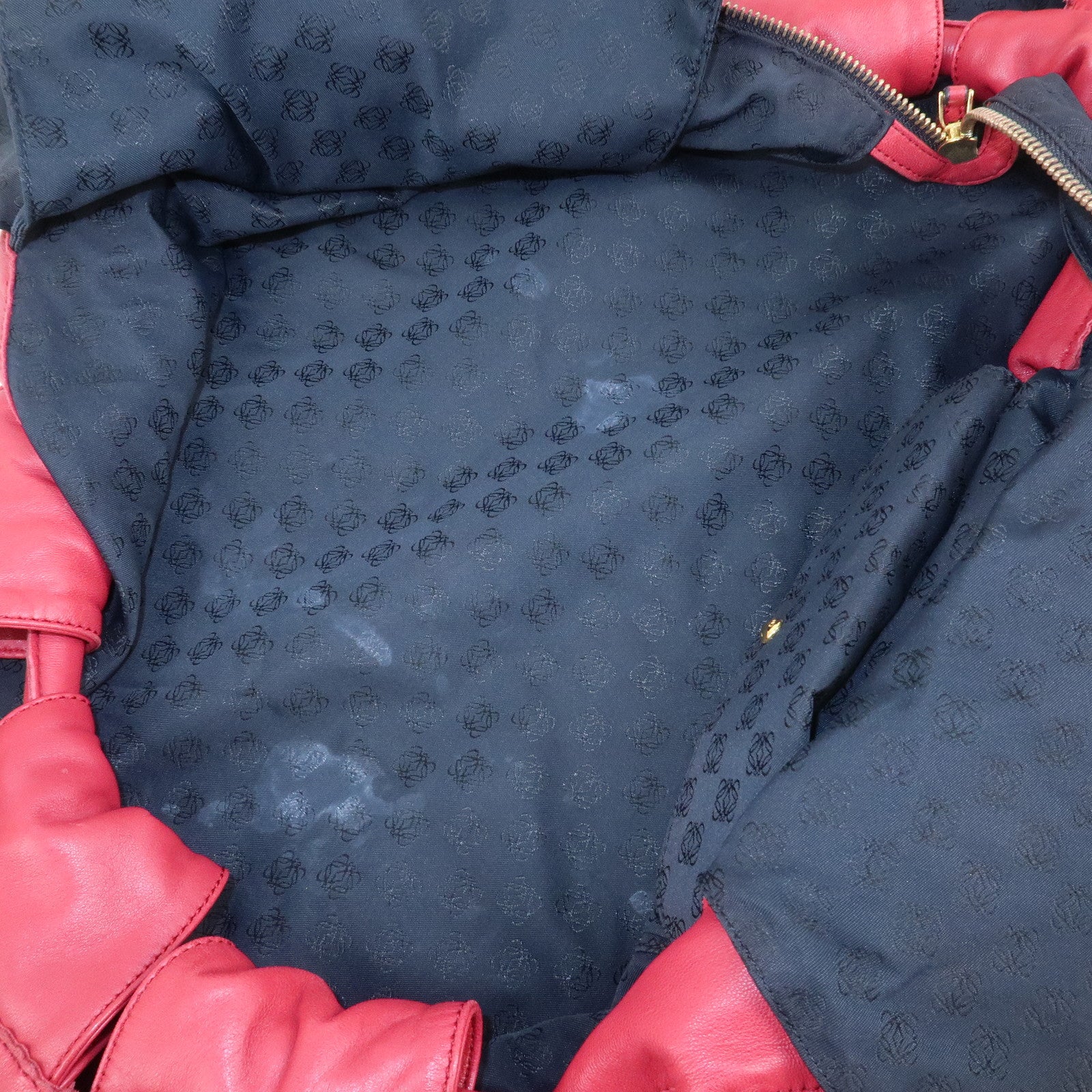 LOEWE Anagram Nappa Leather Nappa Aire Hand Bag Shoulder Bag Red