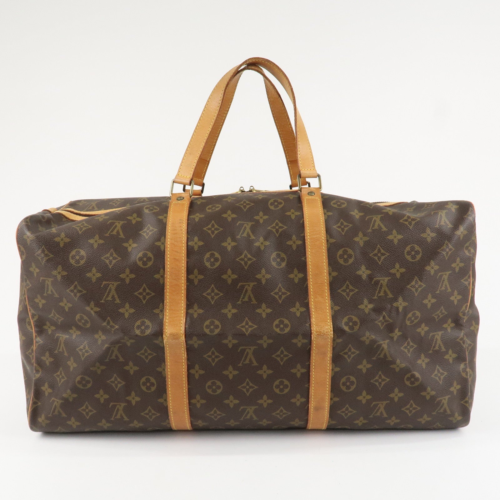 Louis Vuitton Monogram Sac Souple 55 Boston Bag Brown M41622 Used