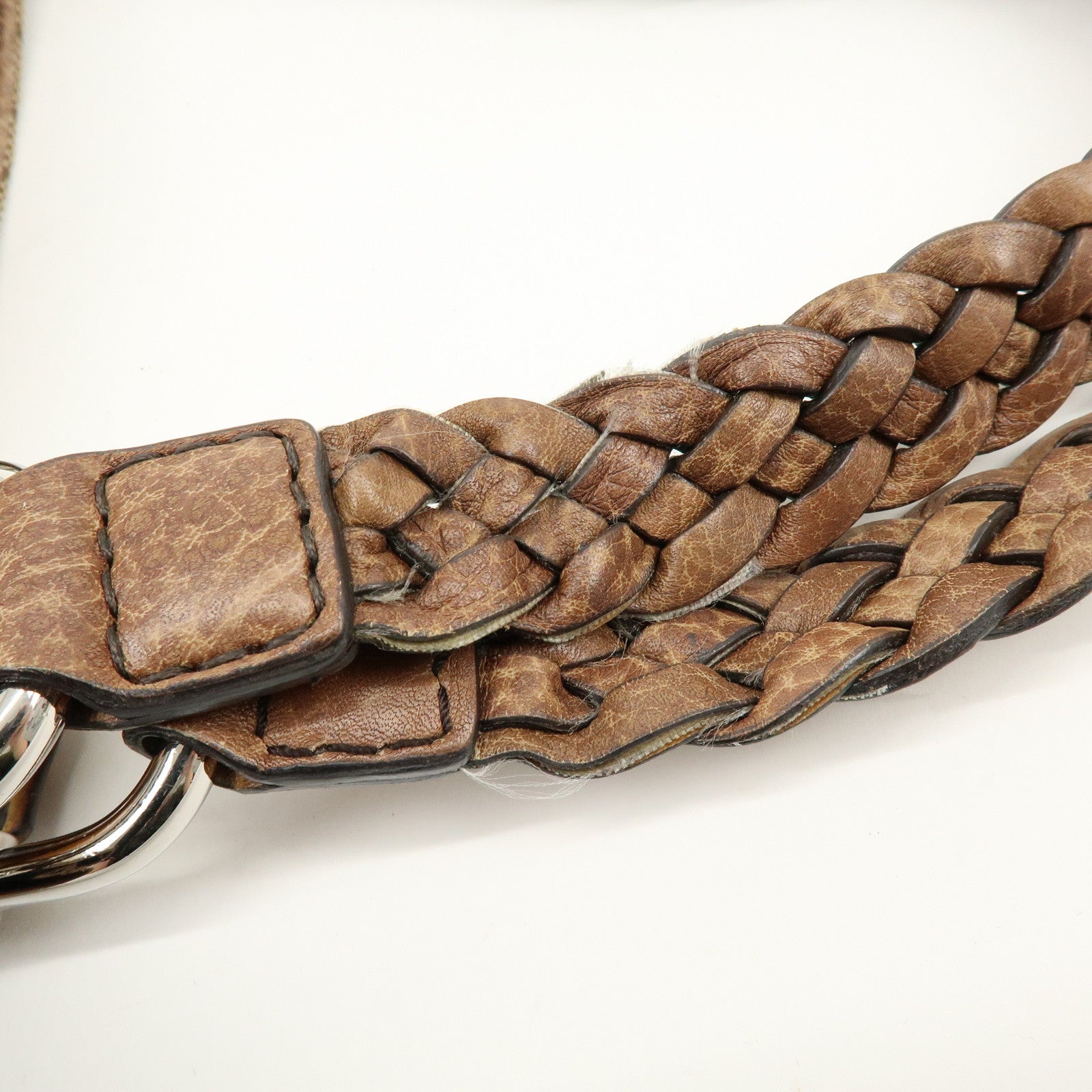 GUCCI Bamboo GG Canvas Leather Tote Bag Shoulder Bag Beige 232946