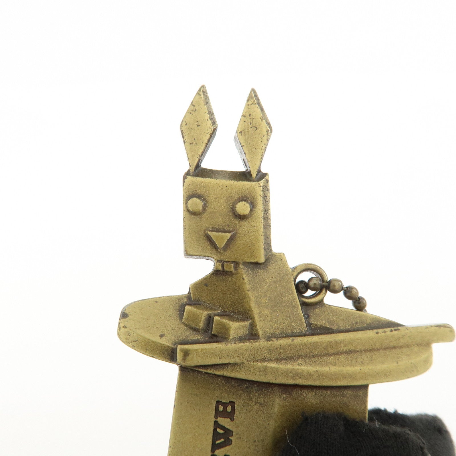 LOEWE Rabbit Motif Logo Metal Bag Charm Key Chain Gold