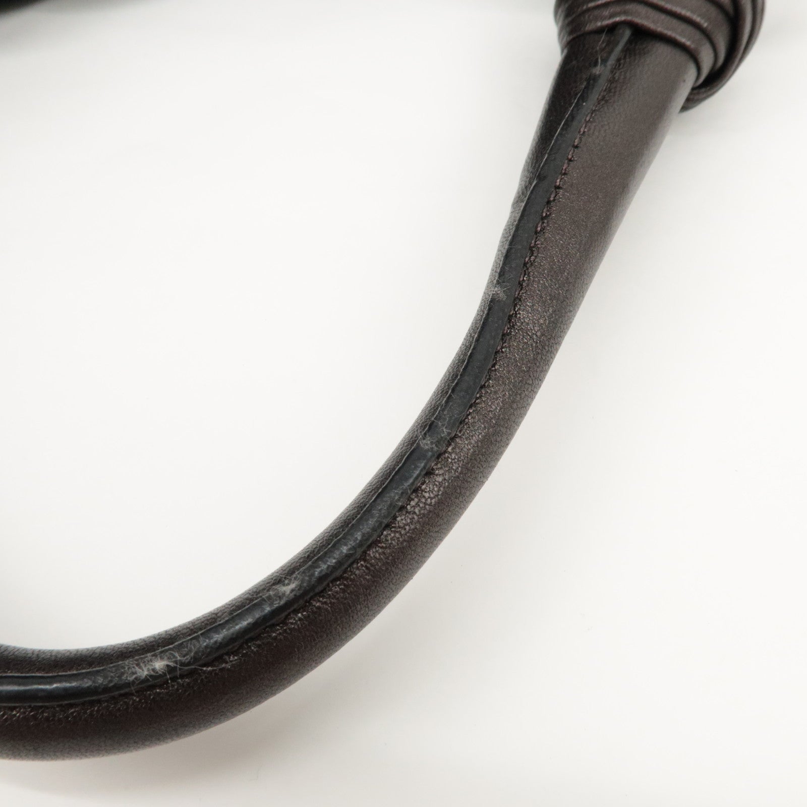 PRADA Nappa Leather Gathered Tote Bag Hand Bag Bronze BR3987 Used