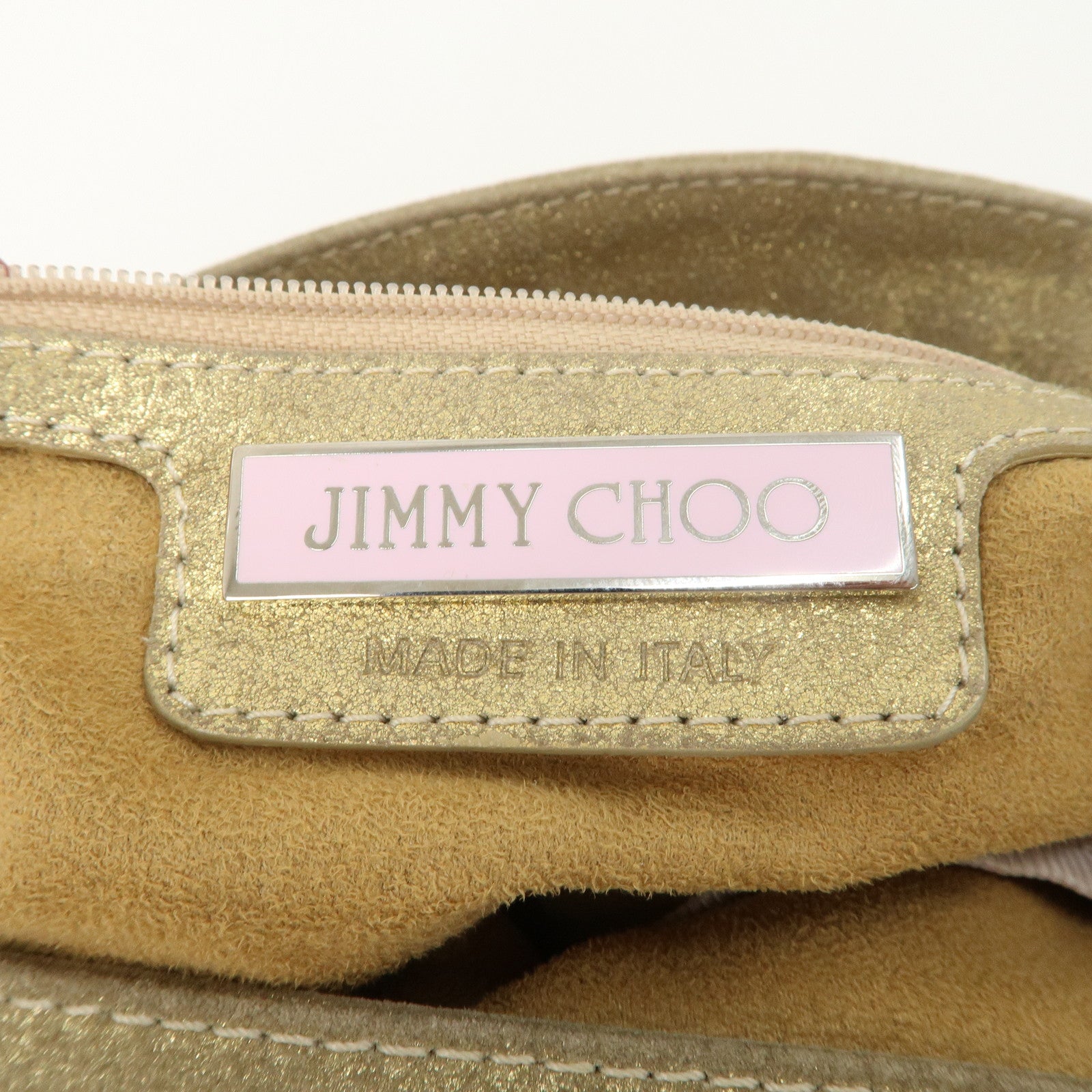 JIMMY CHOO Sky Bag Studs Leather Shoulder Bag Gold