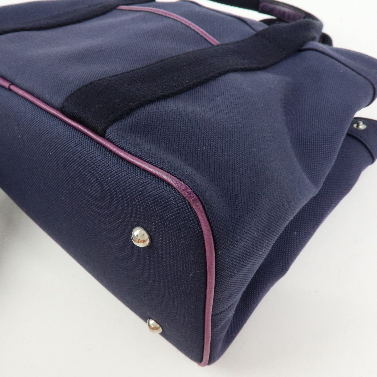 LOEWE Anagram Canvas 2Way Hand Bag Tote Bag Purple